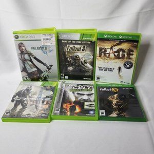 Xbox 360 One Bundle 6 Games Rage 76 Fallout 3 Final Fantasy 13 Crysis Tom Clancy